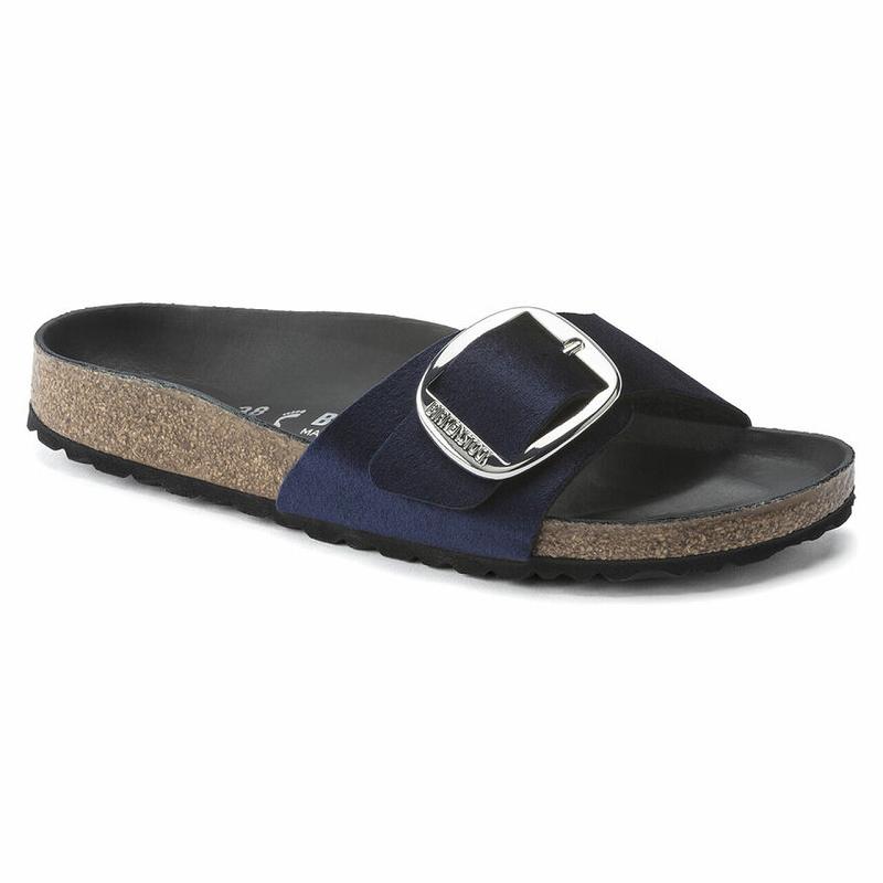 Birkenstock Big Přezkou Rivet Logo Læder Madrid Dame Sort | DK 413HAP